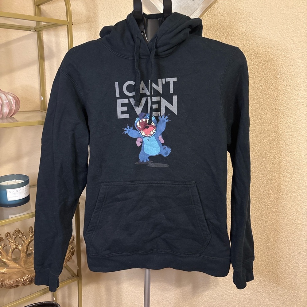 Disney Stitch “I Can’t Even” Hoodie Black Port Authority Size‎ M